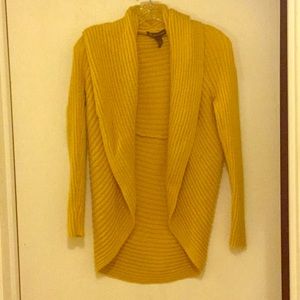 INC Dijon mustard cardigan sweater.
